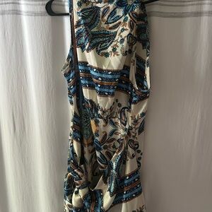 SHEIN Blue and Cream Paisley Maxi Dress